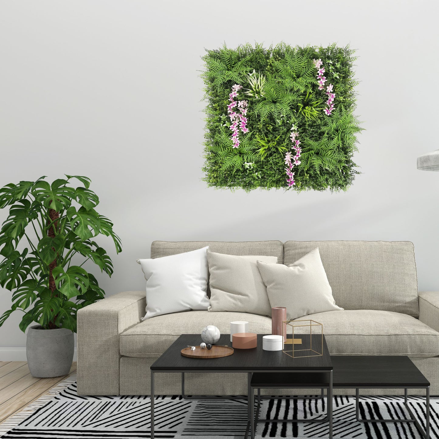 Glade Bloom - Artificial Living Wall Panel - 1m x 1m
