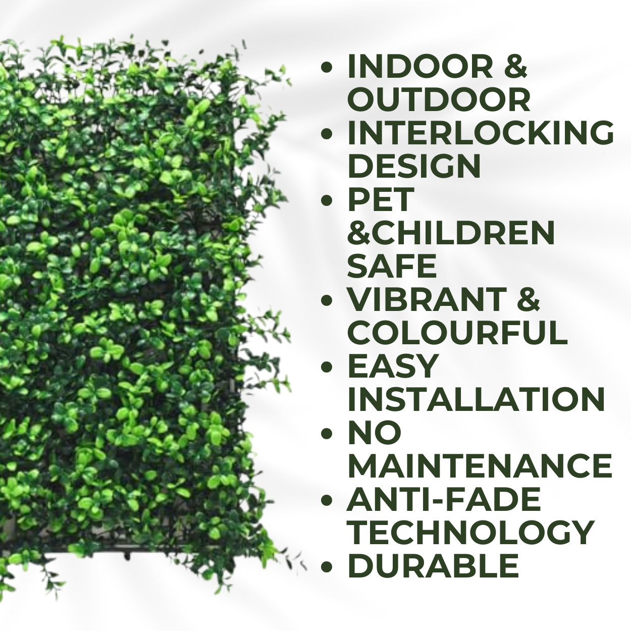 Boxwood - Artificial Living Wall Panel - 50cm x 50cm