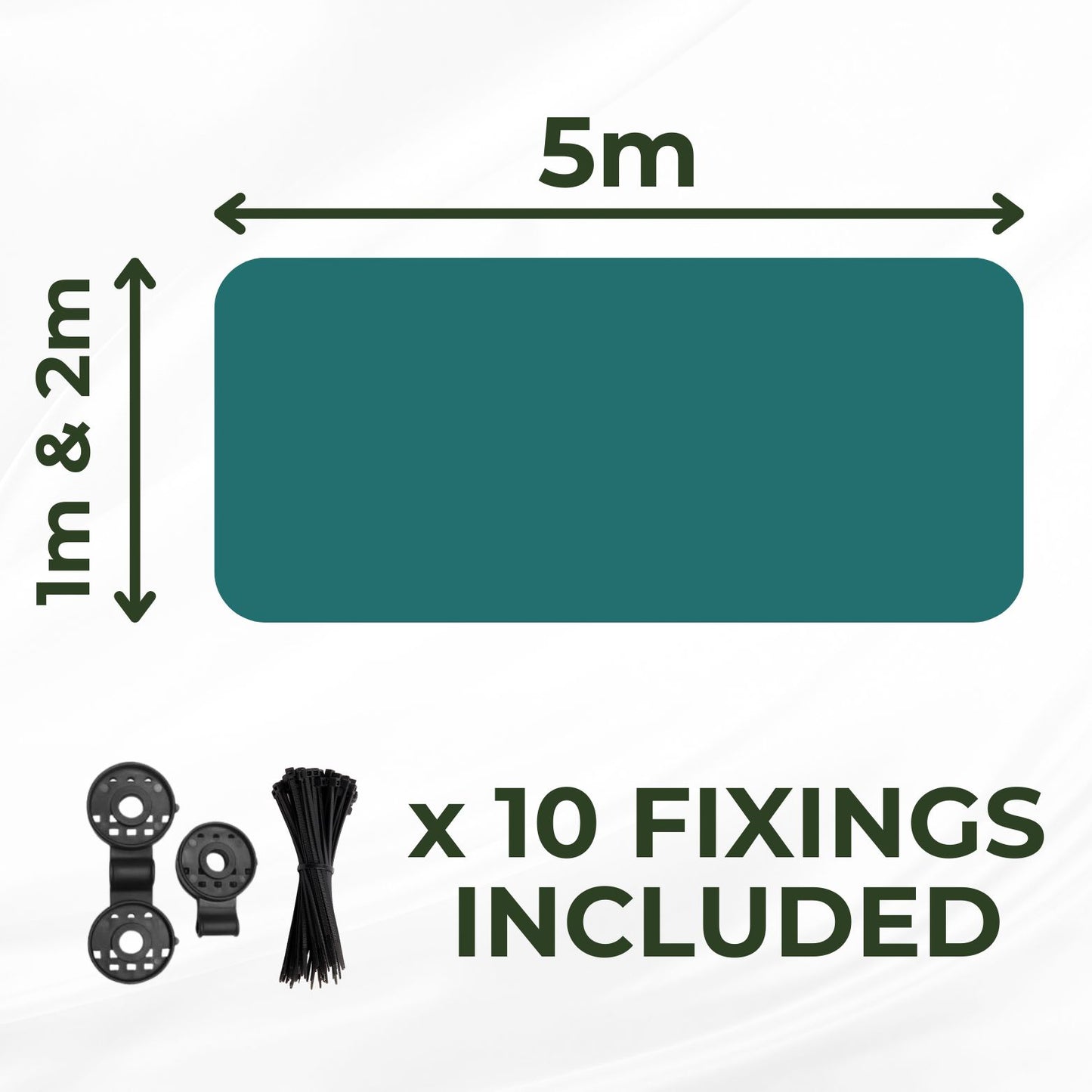 Privacy Fence Screening Shade Netting - Heavy Duty 170 GSM Woven UV Resistant Fabric - Fixings Included - Weatherproof - 5m Long - Green