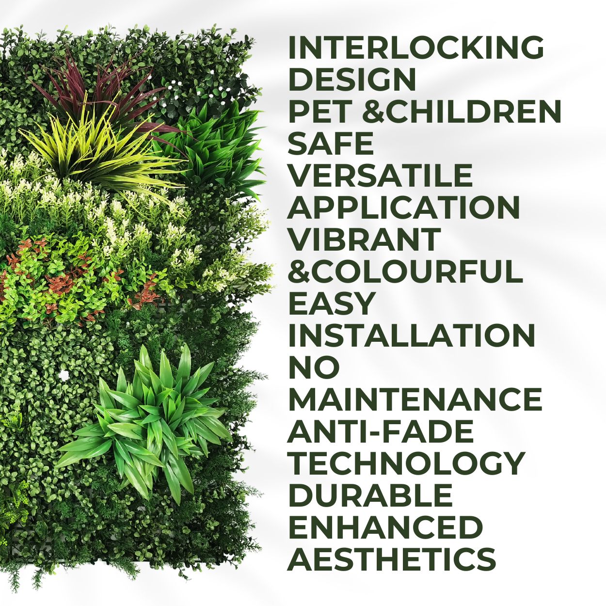Hedgerow - Artificial Living Wall Panel - 1m x 1m