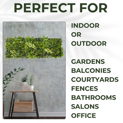 Meadow Nest - Set of Three Artificial Living Wall Panels - 50cm x 50cm Each