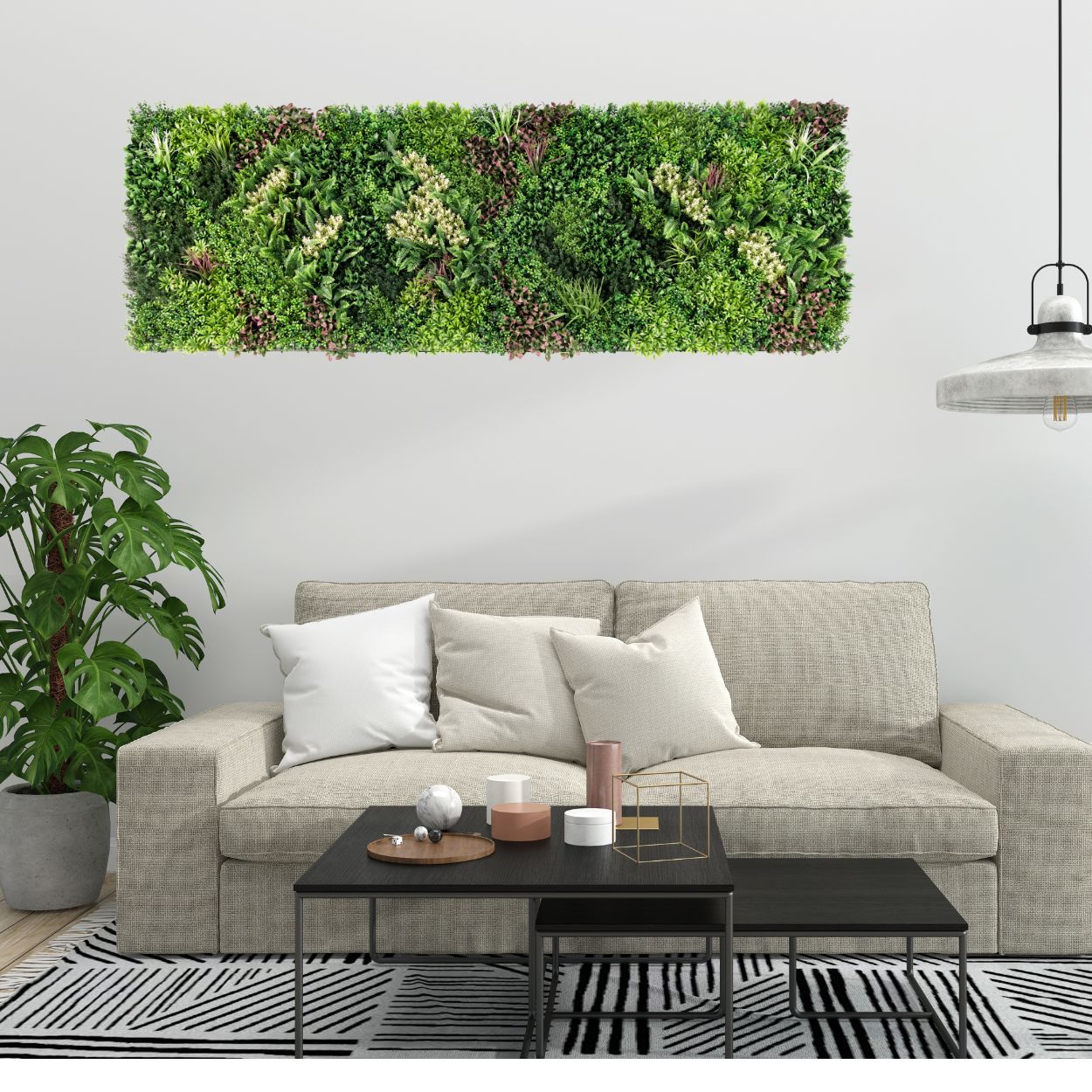 Lakeside - Pack of Three Artificial Living Wall Panels - 1m x 1m Each