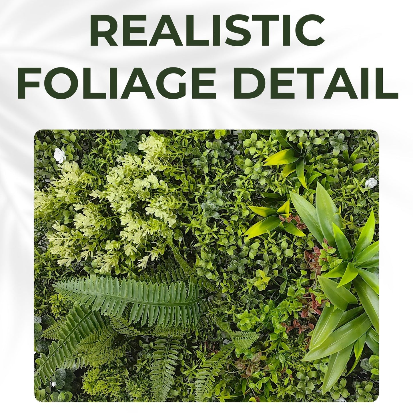 Meadow Nest - Set of Three Artificial Living Wall Panels - 50cm x 50cm Each