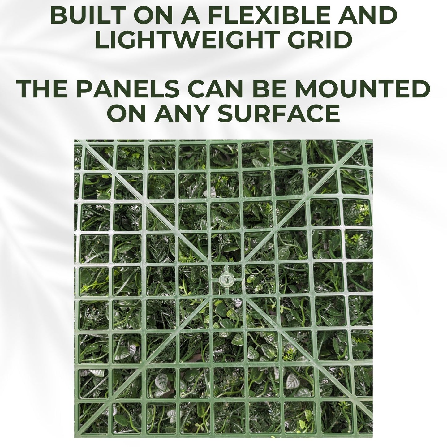 Meadow Nest - Set of Three Artificial Living Wall Panels - 50cm x 50cm Each
