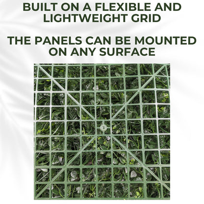Meadow Nest - Set of Three Artificial Living Wall Panels - 50cm x 50cm Each