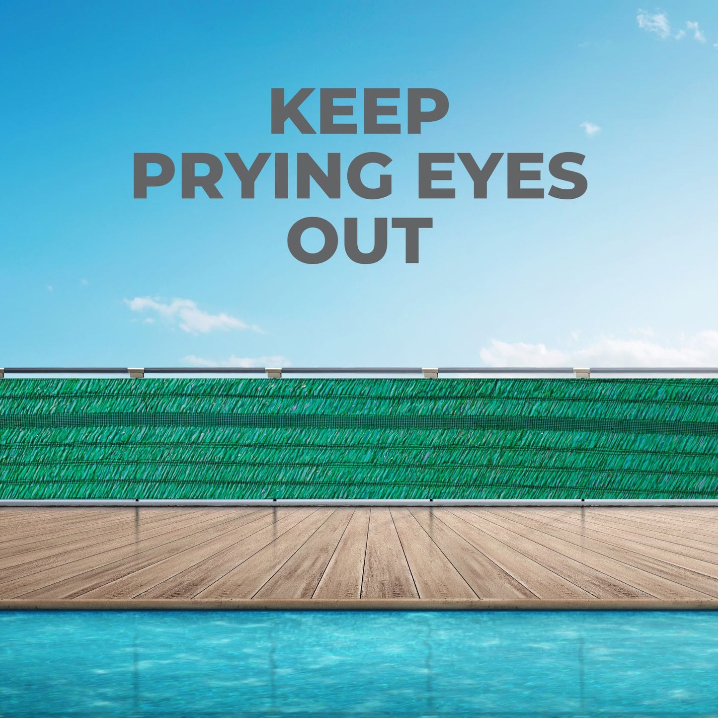 Privacy Fence Screening Shade Netting - Heavy Duty 170 GSM Woven UV Resistant Fabric - Fixings Included - Weatherproof - 5m Long - Green