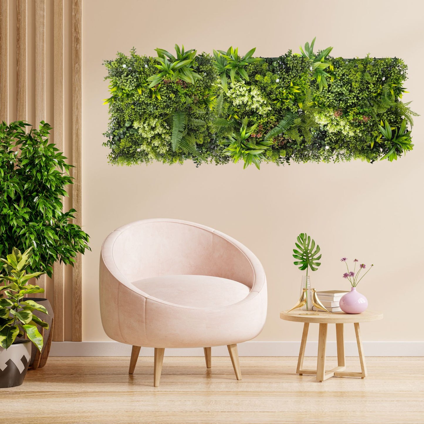 Meadow Nest - Set of Three Artificial Living Wall Panels - 50cm x 50cm Each