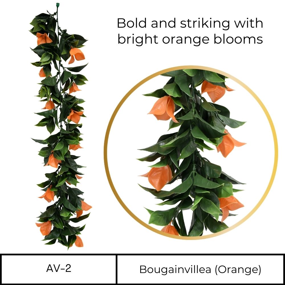 Bougainvillea (Orange) - Artificial Hanging Vines 60cm