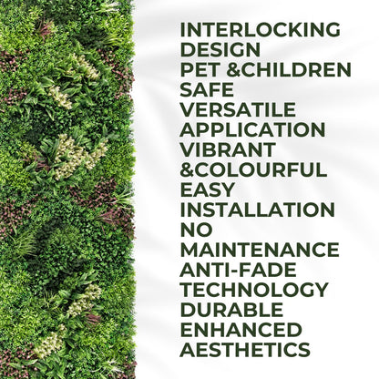 Lakeside - Pack of Three Artificial Living Wall Panels - 1m x 1m Each