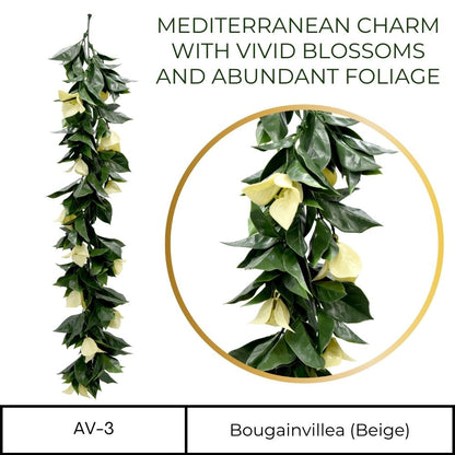 Bougainvillea (Beige) - Artificial Hanging Vines 60cm