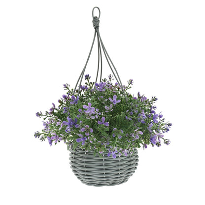 Artificial Floral Hanging Basket UV Resistant 34cm Indoor Outdoor