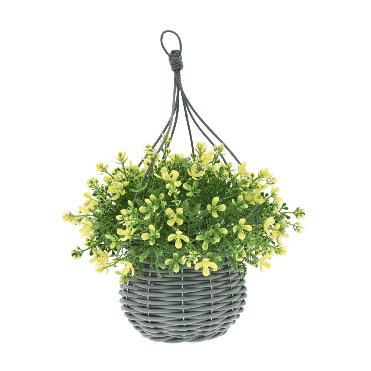 Artificial Floral Hanging Basket UV Resistant 34cm Indoor Outdoor