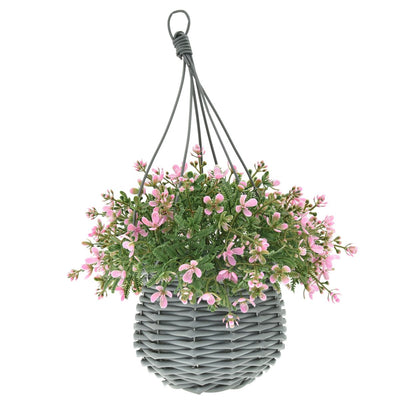 Artificial Floral Hanging Basket UV Resistant 34cm Indoor Outdoor