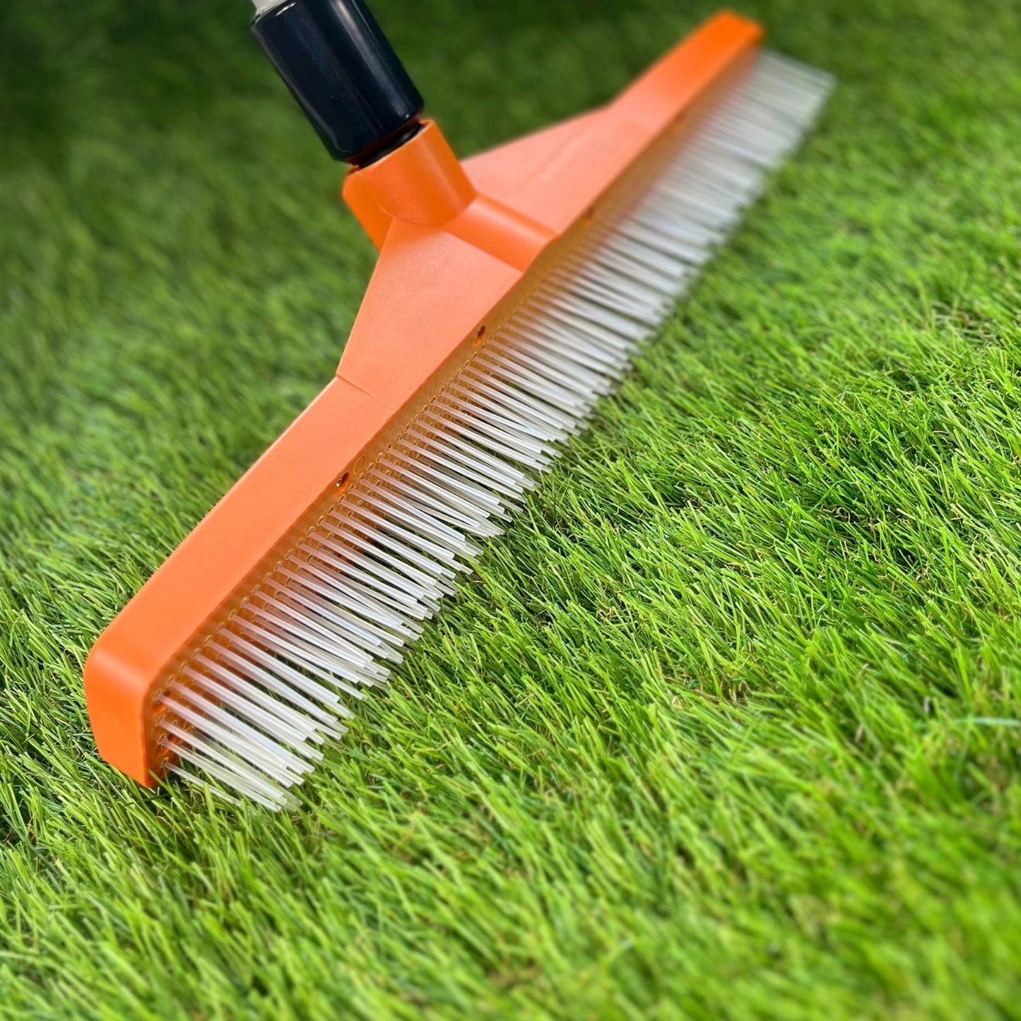 Artificial Grass Rake with Hose Attachment and Cleaning Fluid Dispenser