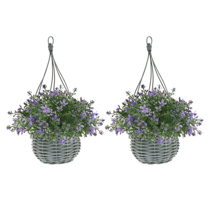 Artificial Floral Hanging Basket UV Resistant 34cm Indoor Outdoor