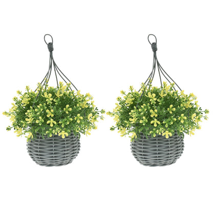 Artificial Floral Hanging Basket UV Resistant 34cm Indoor Outdoor