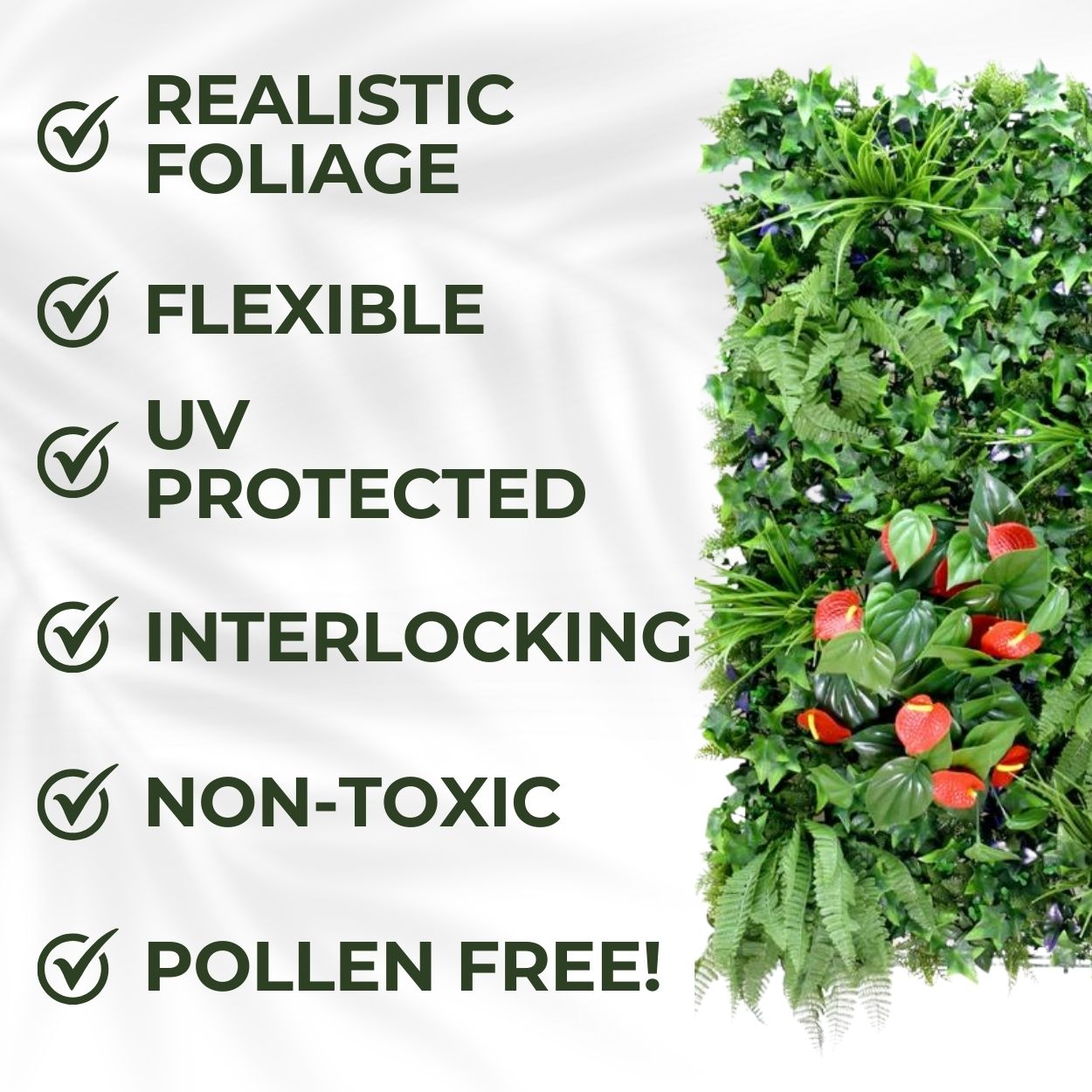 Hedgerow - Artificial Living Wall Panel - 1m x 1m