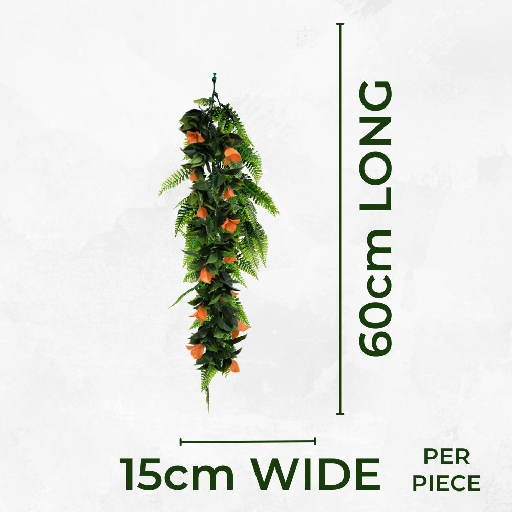Bougainvillea (Orange) - Artificial Hanging Vines 60cm