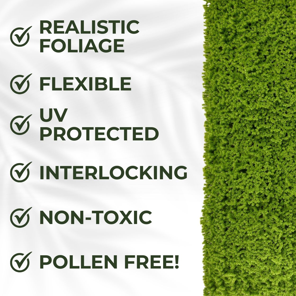 Moss - Artificial Living Wall Panel - 1m x 1m