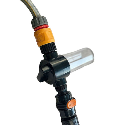 Artificial Grass Rake with Hose Attachment and Cleaning Fluid Dispenser