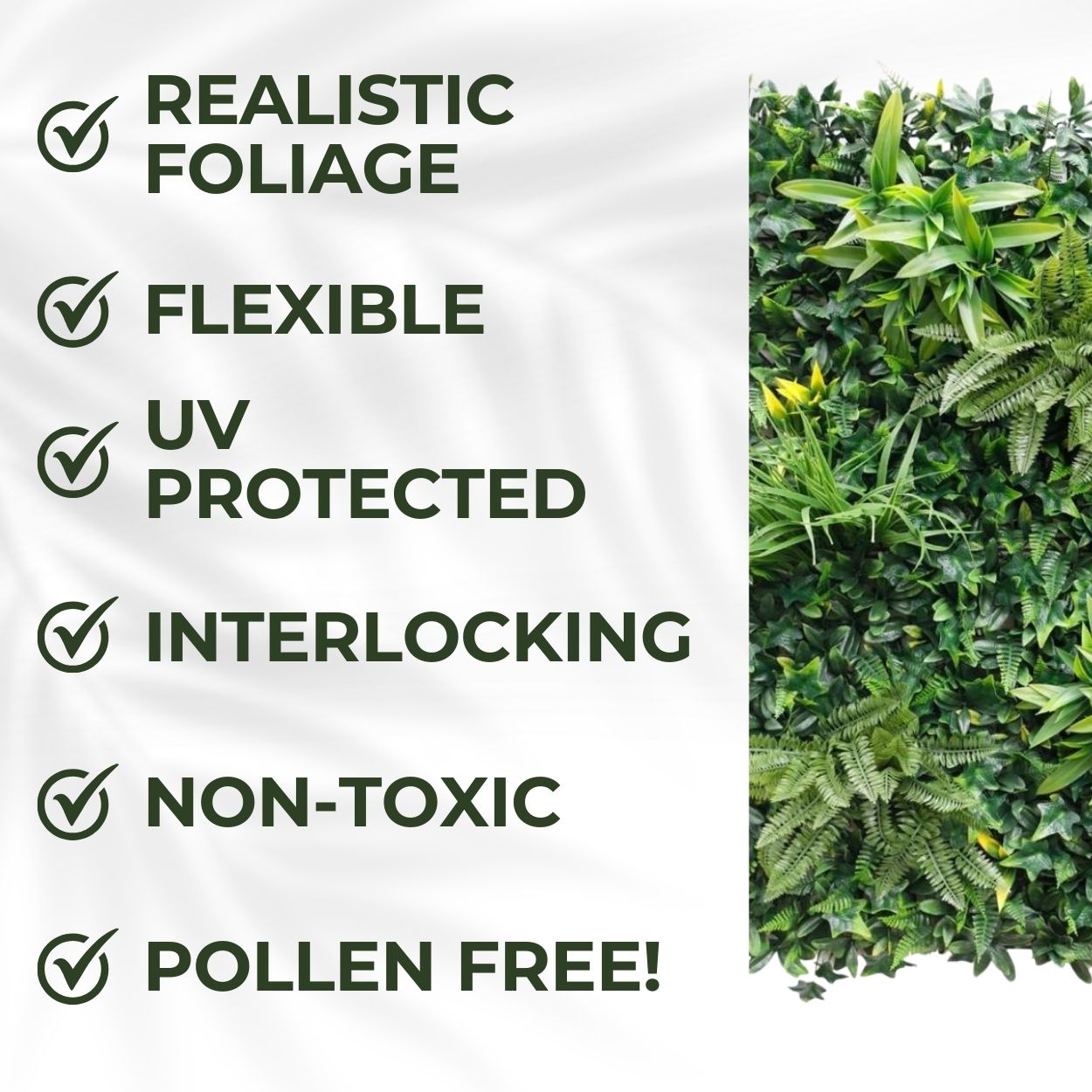 Greenwheat - Artificial Living Wall Panel - 1m x 1m