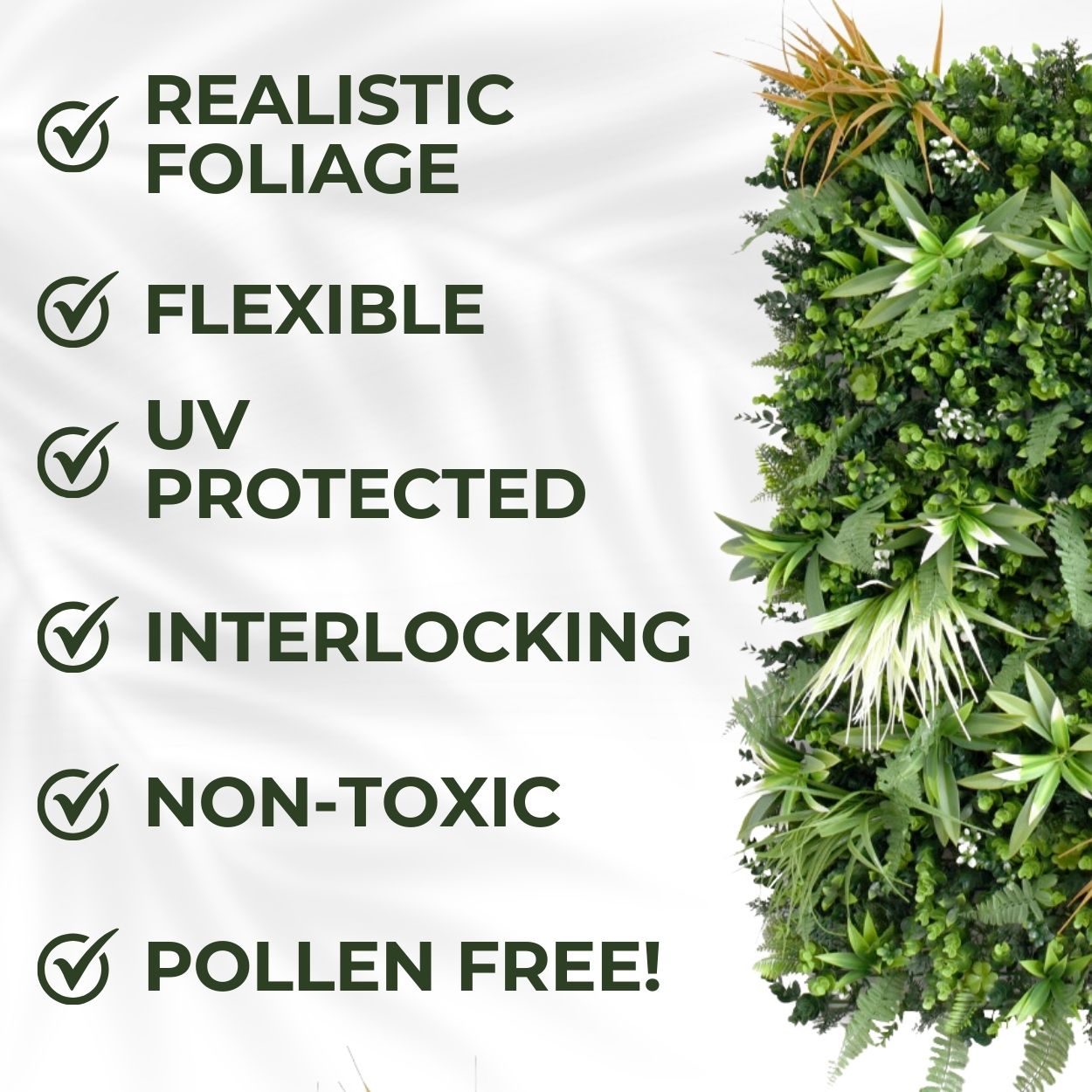Sunburst - Artificial Living Wall Panel - 1m x 1m