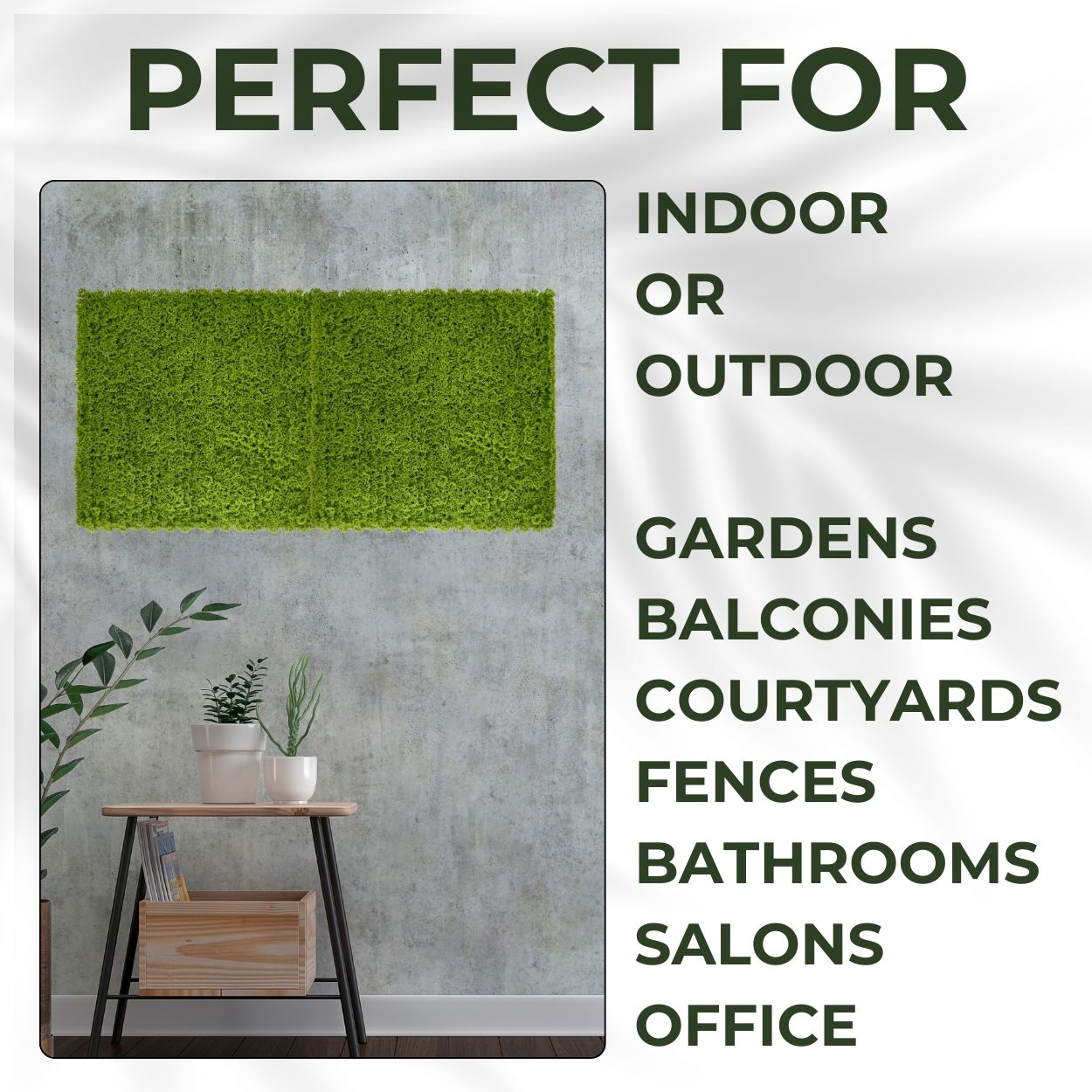 Moss - Artificial Living Wall Panel - 1m x 1m