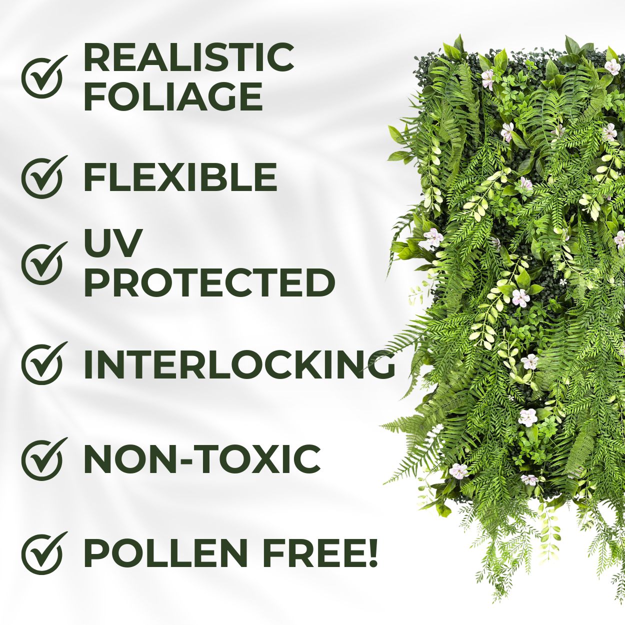 Evervine - Artificial Living Wall Panel - 1m x 1m