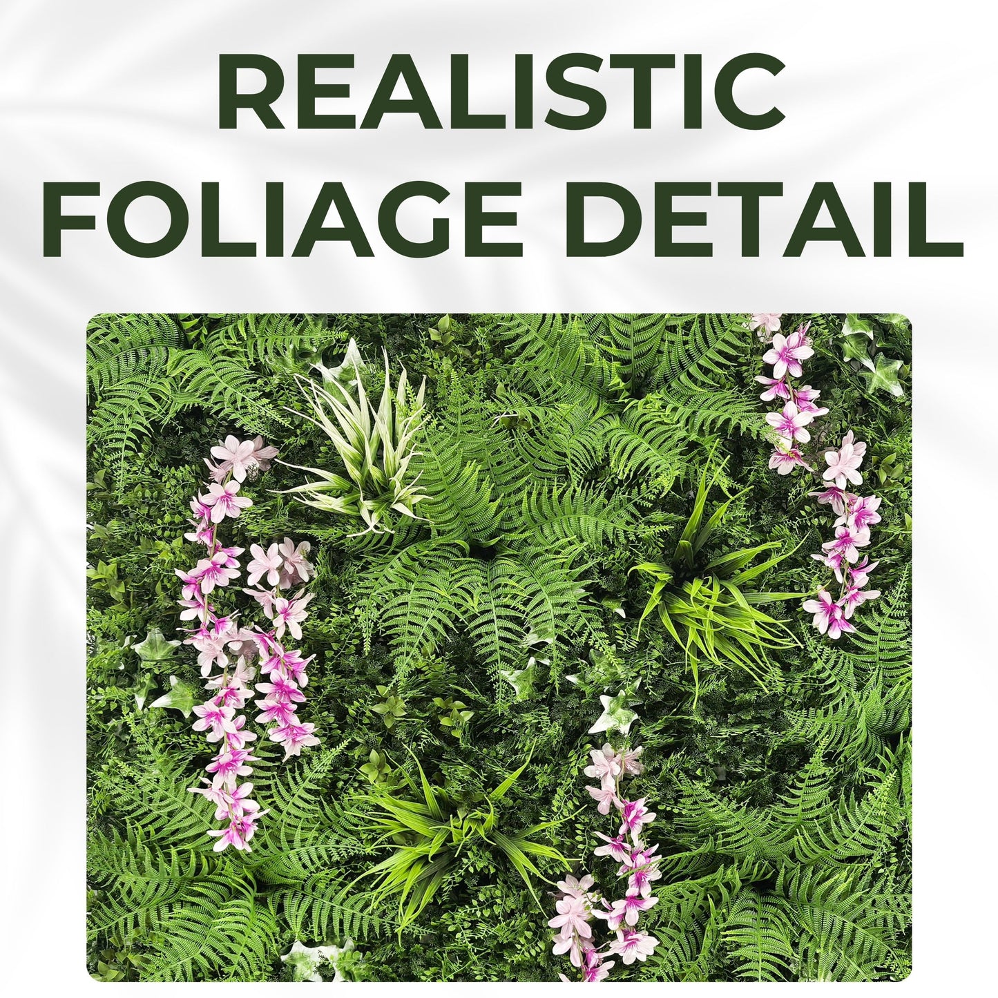 Glade Bloom - Artificial Living Wall Panel - 1m x 1m