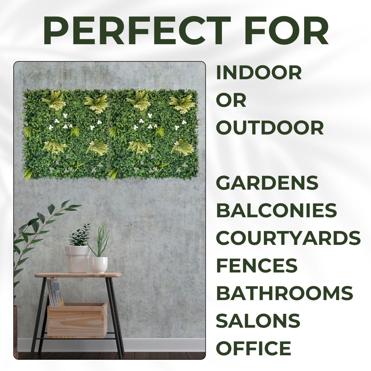 Cliff Side - Artificial Living Wall Panel - 1m x 1m
