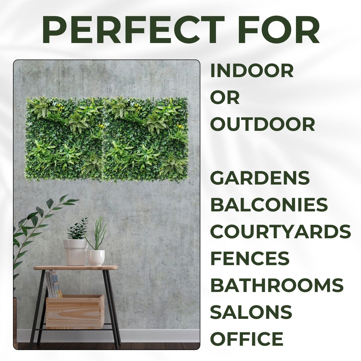 Greenwheat - Artificial Living Wall Panel - 1m x 1m