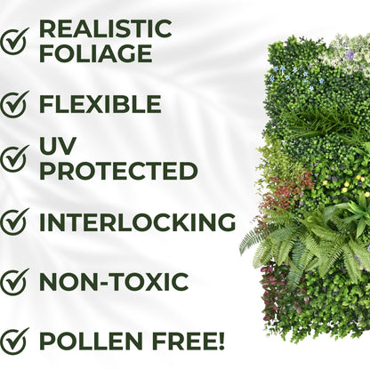 Country Garden - Artificial Living Wall Panel - 1m x 1m