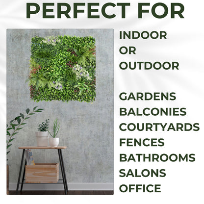 Country Garden - Artificial Living Wall Panel - 1m x 1m