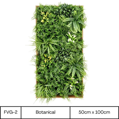 Botanical - Artificial Living Panel Luxury Framed Foliage - Rectangle - 50cm x 100cm