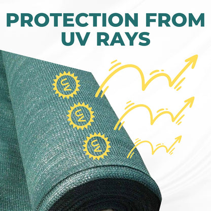 Privacy Fence Screening Shade Netting - Heavy Duty 170 GSM Woven UV Resistant Fabric - Fixings Included - Weatherproof - 5m Long - Green
