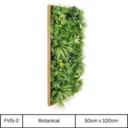 Botanical - Artificial Living Panel Luxury Framed Foliage - Rectangle - 50cm x 100cm