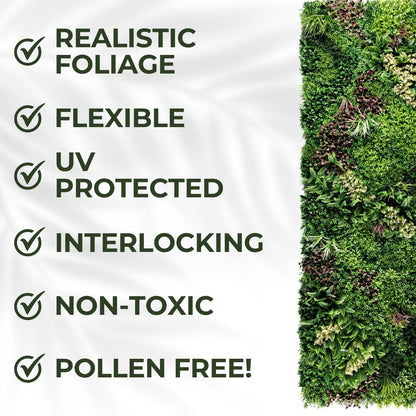 Lakeside - Pack of Three Artificial Living Wall Panels - 1m x 1m Each