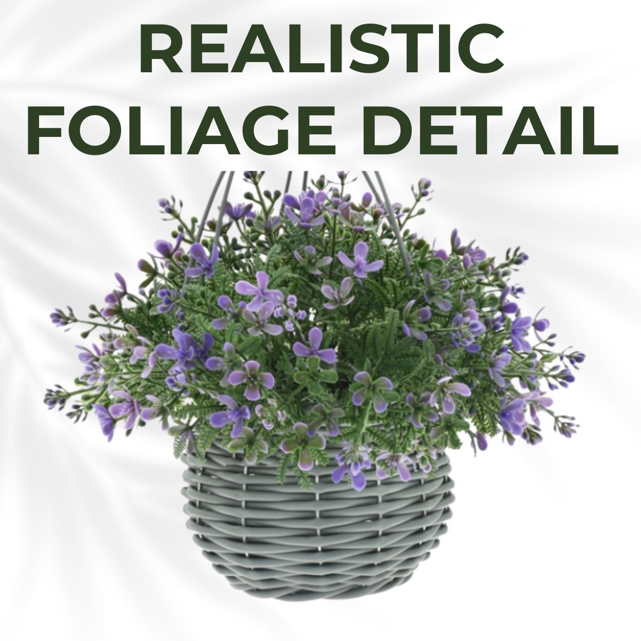 Artificial Floral Hanging Basket UV Resistant 34cm Indoor Outdoor