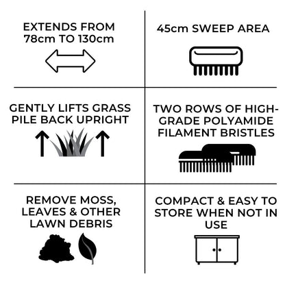 Artificial Grass Rake 45cm Wide Brush For Fake Lawn Astro Turf Garden