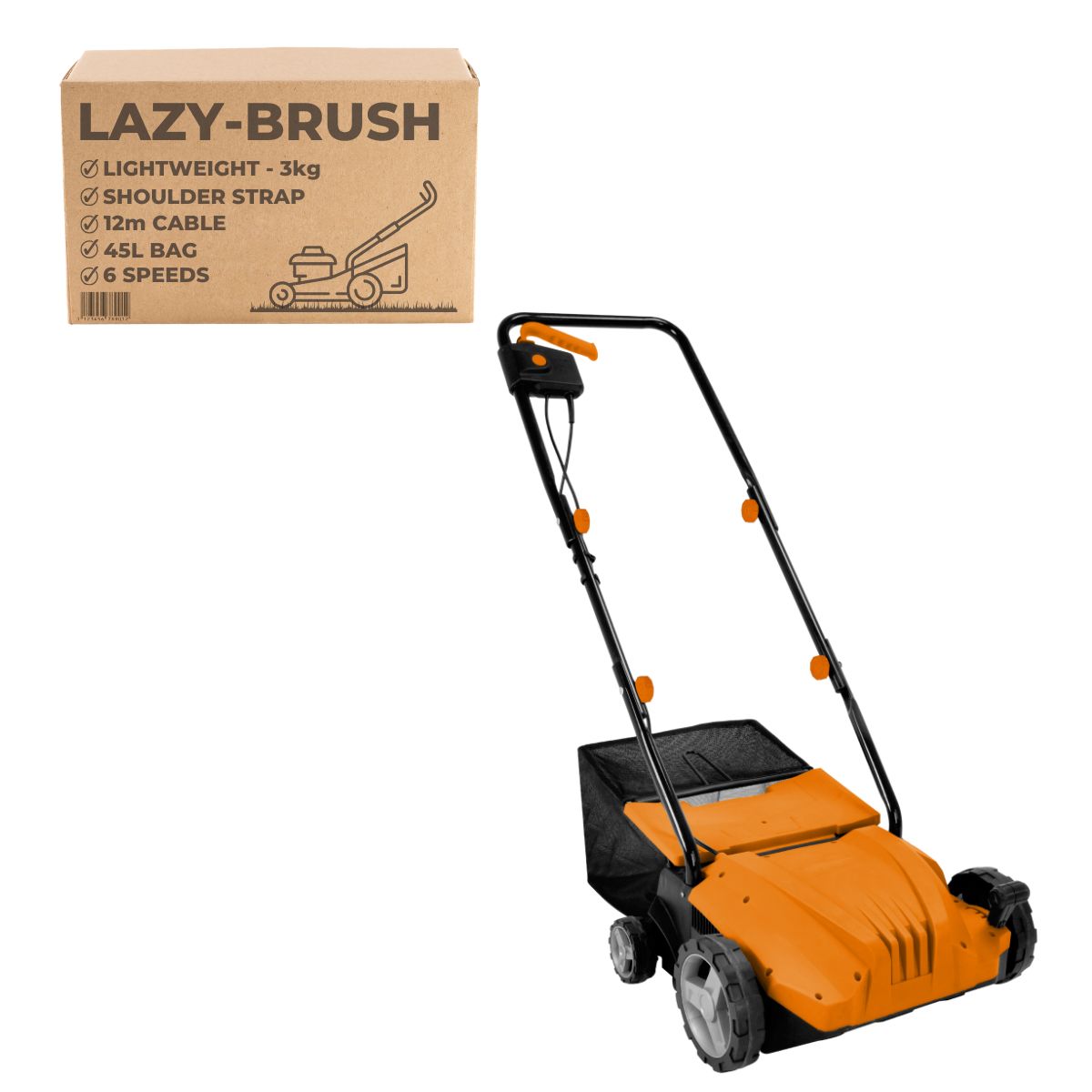 Lazy-Brush Artificial Grass Brush Electric Rake and Leaf Collector