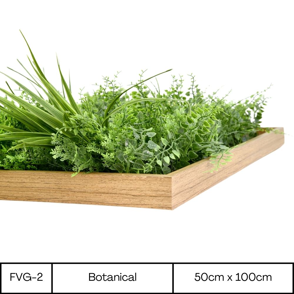 Botanical - Artificial Living Panel Luxury Framed Foliage - Rectangle - 50cm x 100cm