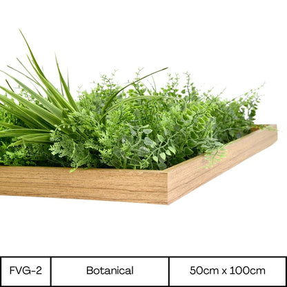 Botanical - Artificial Living Panel Luxury Framed Foliage - Rectangle - 50cm x 100cm