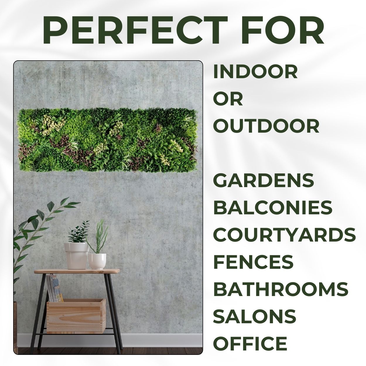 Lakeside - Pack of Three Artificial Living Wall Panels - 1m x 1m Each