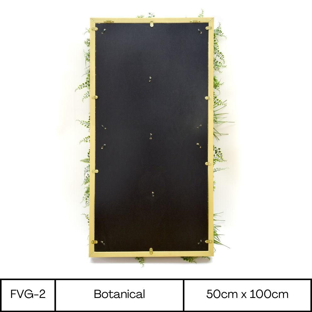 Botanical - Artificial Living Panel Luxury Framed Foliage - Rectangle - 50cm x 100cm