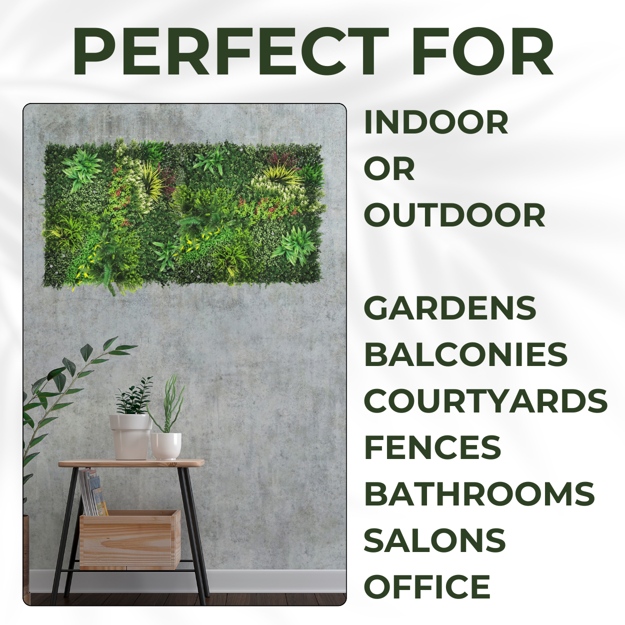 Lush Lonsdale - Artificial Living Wall Panel - 1m x 1m