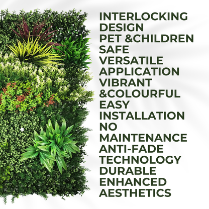 Lush Lonsdale - Artificial Living Wall Panel - 1m x 1m