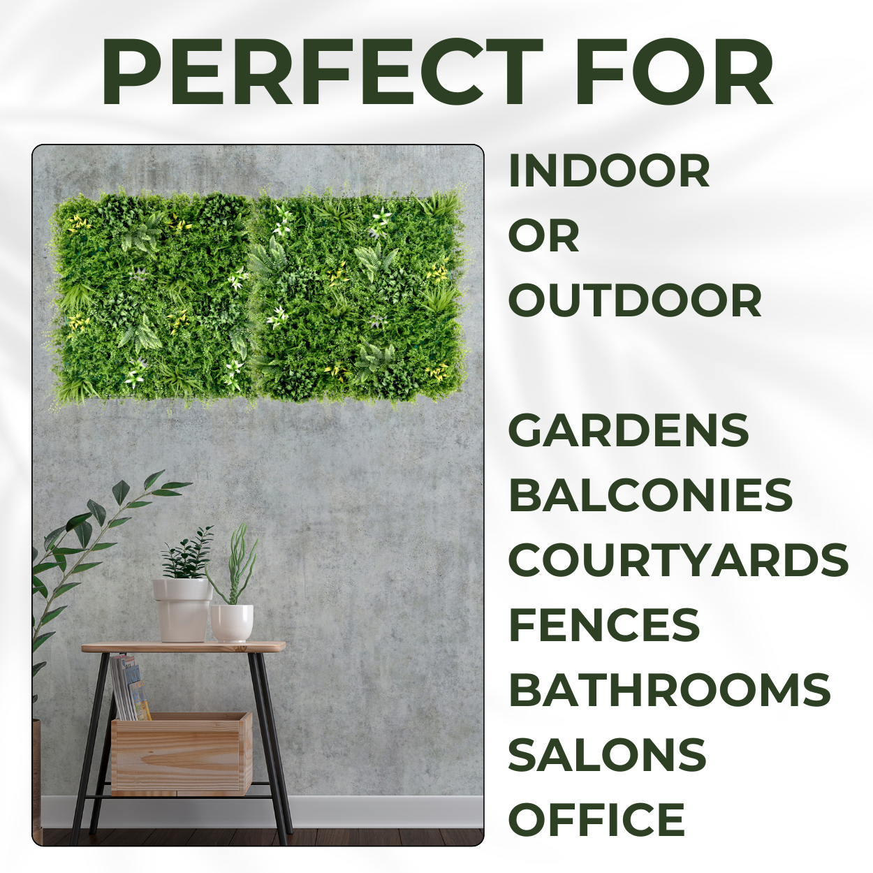 Beacon Fern - Artificial Living Wall Panel - 1m x 1m