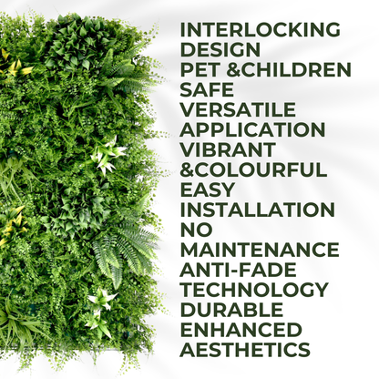 Beacon Fern - Artificial Living Wall Panel - 1m x 1m
