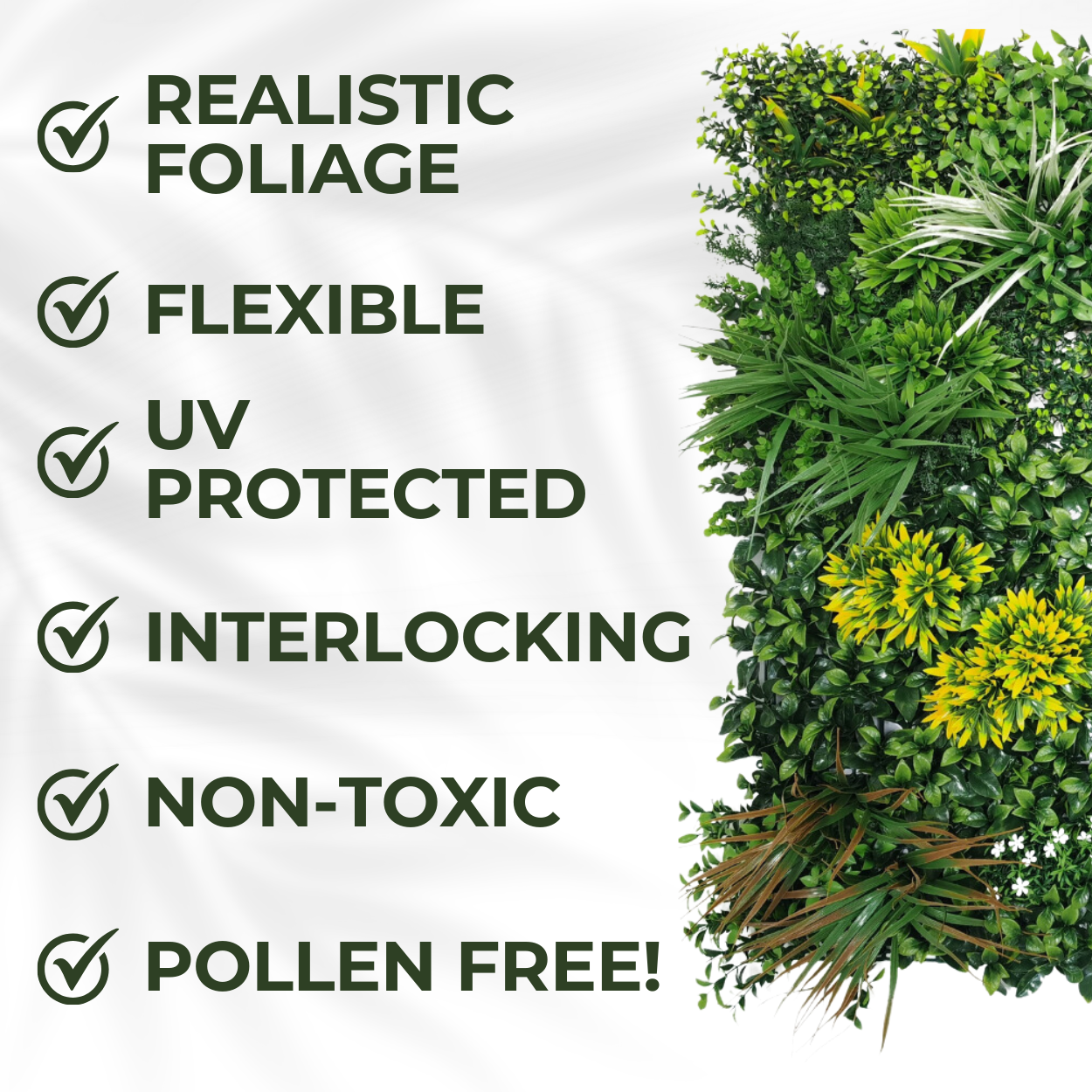 Lowther Green - Artificial Living Wall Panel - 1m x 1m