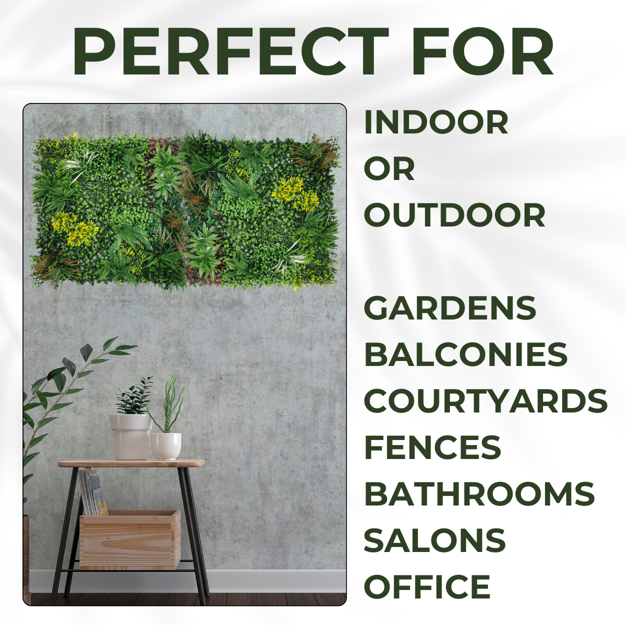 Lowther Green - Artificial Living Wall Panel - 1m x 1m